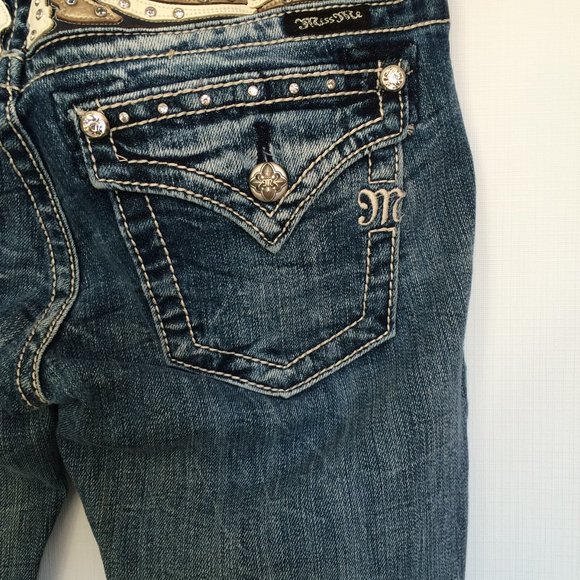 Miss Me Womens Skinny Jeans Sz 26 X 27 Light Distressed Low Rise JP5011S7 - Picture 5 of 13